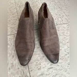 Frye Taupe Leather Ankle Booties